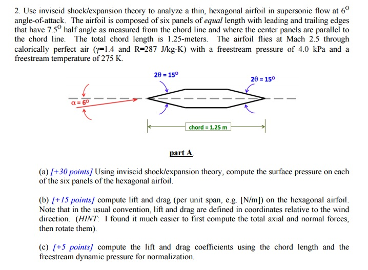 Solved Use inviscid shock/expansion theory to analyze a