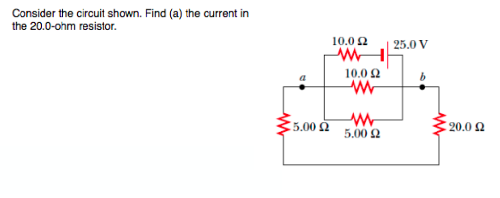 Solved Consider the circuit shown. Find (a) the current in | Chegg.com