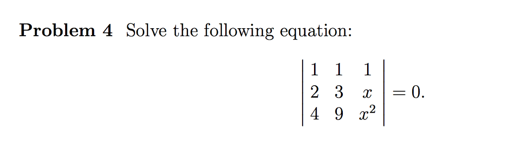 Solved Problem 4 Solve The Following Equation: | Chegg.com