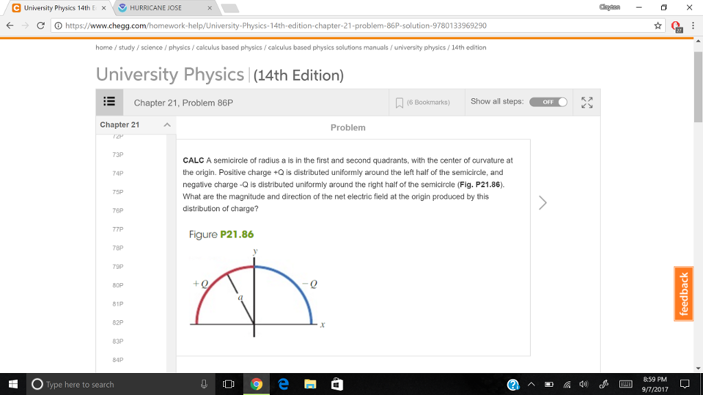 Solved e University Physics 14th E、3 HURRICANE JOSE ← ⓘ | Chegg.com