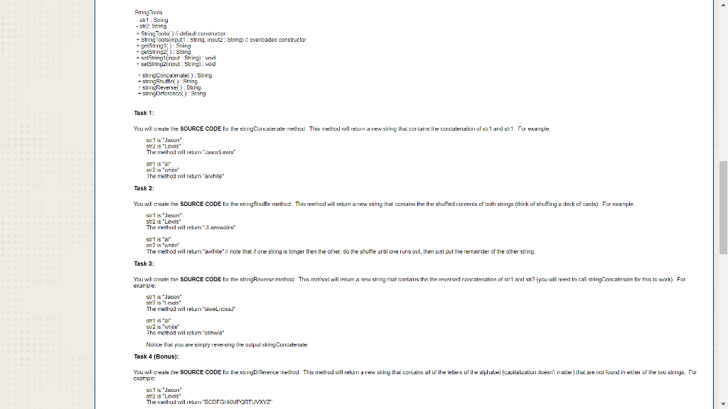 Solved tring Toas sli1 Sring tr2: Snng String Toaildeaul cst | Chegg.com