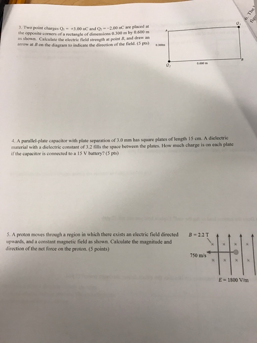 Solved Two point charges Q_1 = +3.00 NC and Q_2 = -2.00 NC' | Chegg.com