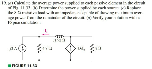 Solved (a) Calculate the average power supplied to each | Chegg.com