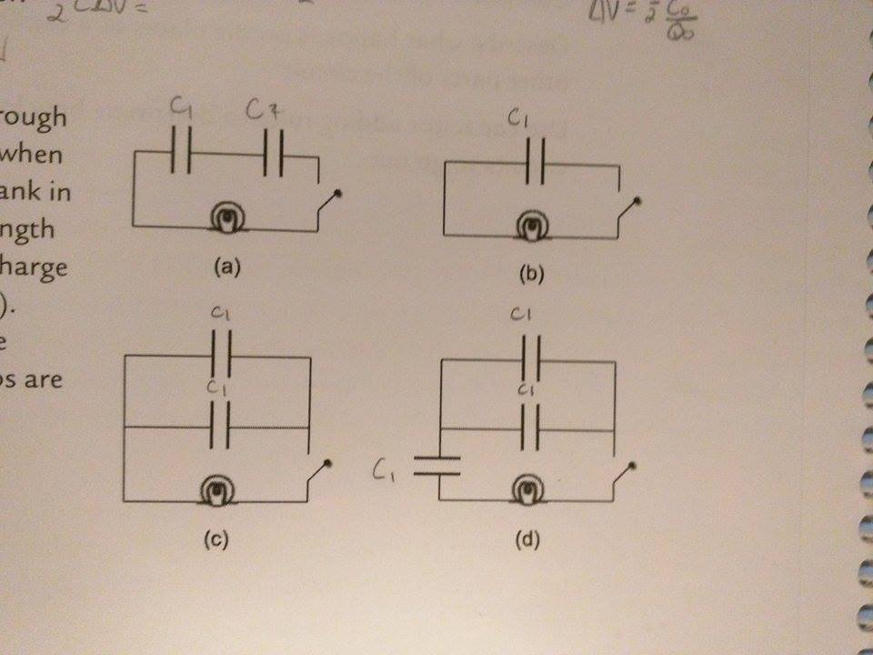 Solved The capacitors in each circuit(a) through (d),