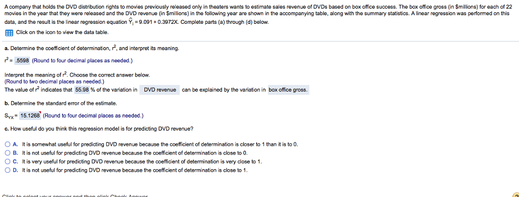 Solved A company that holds the DVD distribution rights to | Chegg.com