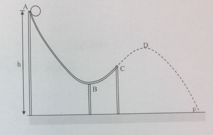 Solved A ball of radius 0.79 m rolls down the curved ramp | Chegg.com