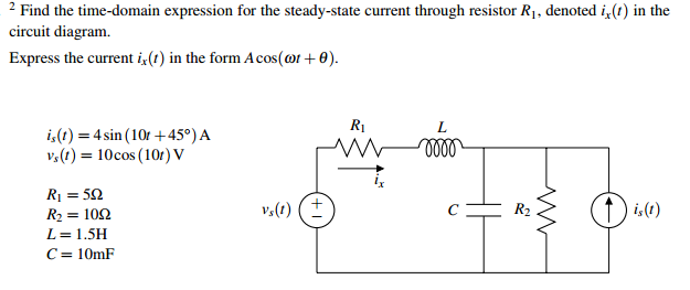 Solved Find the time-domain expression for the steady-state | Chegg.com