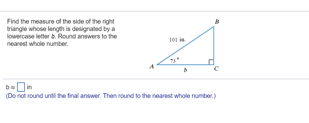 Solved Find the measure of the side of the right triangle | Chegg.com