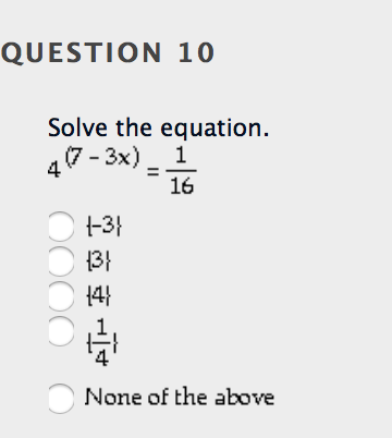 4 7 3x )= 1 16