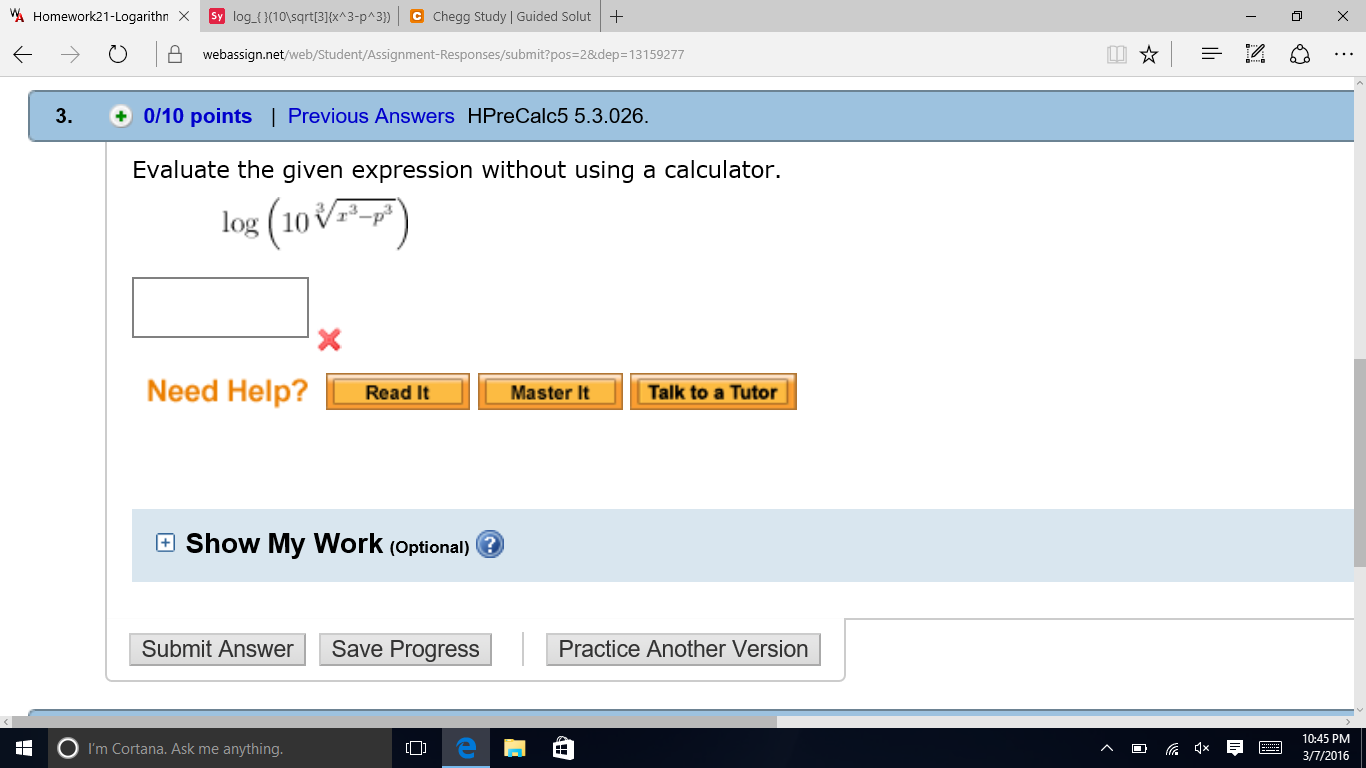 Solved Evaluate the given expression without using a | Chegg.com
