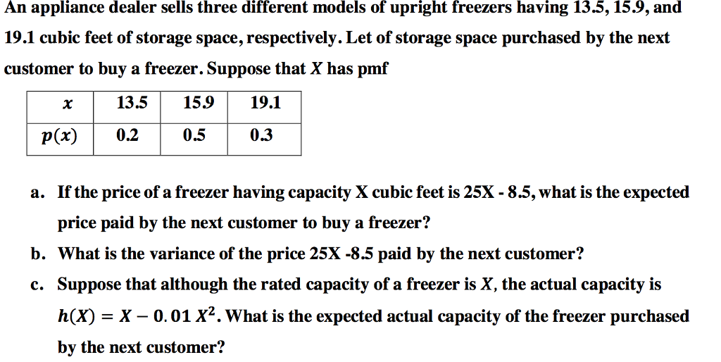 Solved An appliance dealer sells three different models of