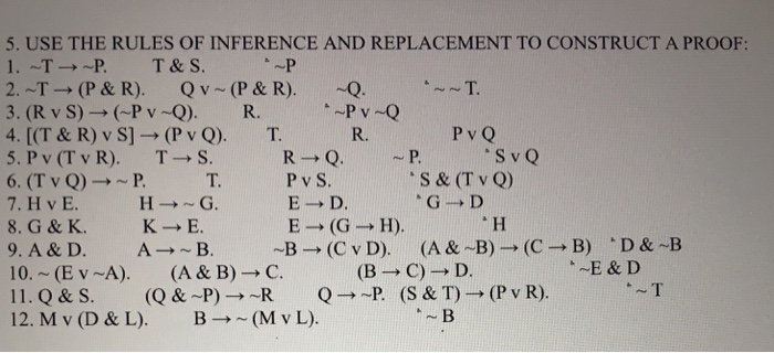 Solved Use the rules of inference and replacement to | Chegg.com