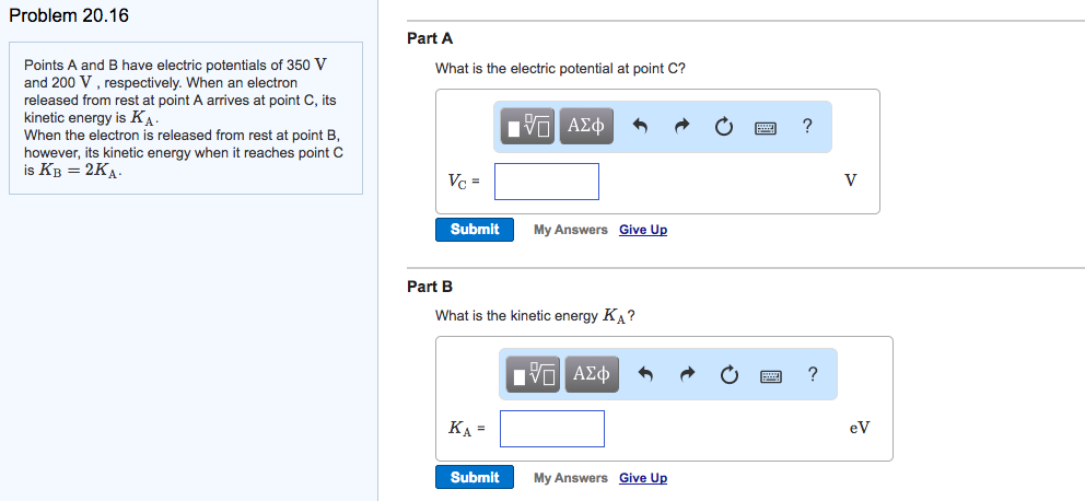 Solved Problem 20.16 Part A Points A And B Have Electric | Chegg.com