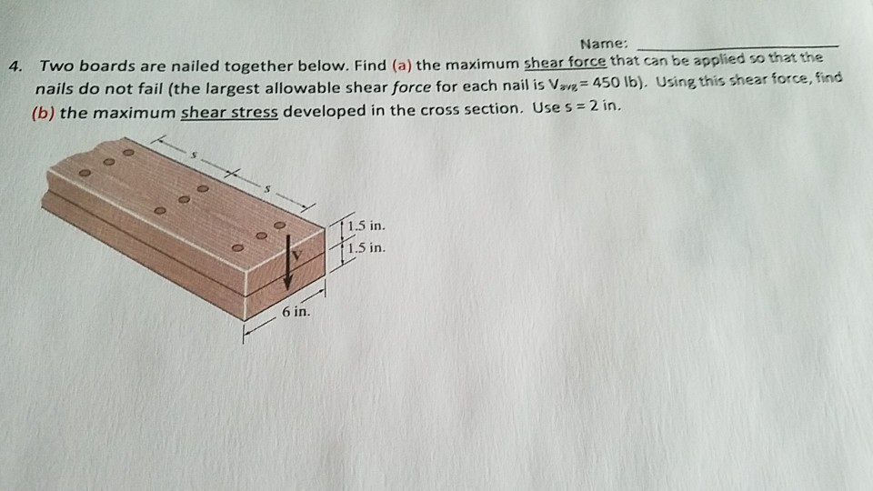 Solved Two Boards Are Nailed Together Below. Find (a) The | Chegg.com