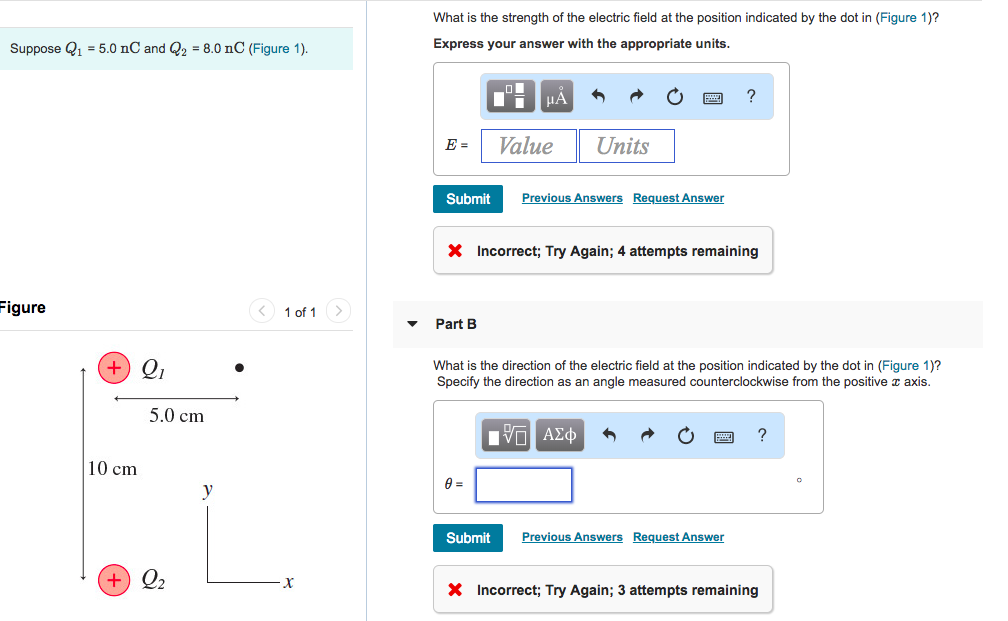 Solved What is the strength of the electric field at the | Chegg.com