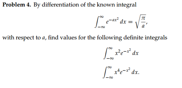 Solved By differentiation of the known integral | Chegg.com