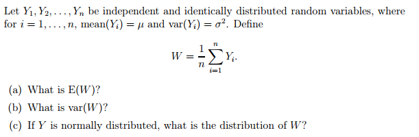 Solved Let Y1, Y2,. . . Yn be independent and identically | Chegg.com