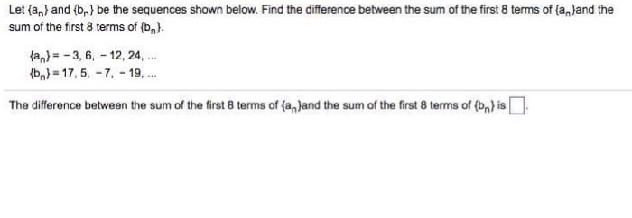 Solved Let {a_n} And {b_n} Be The Sequences Shown Below. | Chegg.com