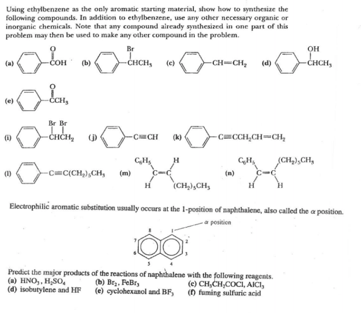 Solved Using Ethylbenzene As The Only Aromatic Starting | Chegg.com