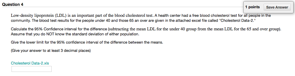 B 1 |LDL (mg/dl) 265 and over Under 40 130 120 143 90 | Chegg.com