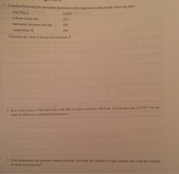 Solved A student following the procedure described in this | Chegg.com