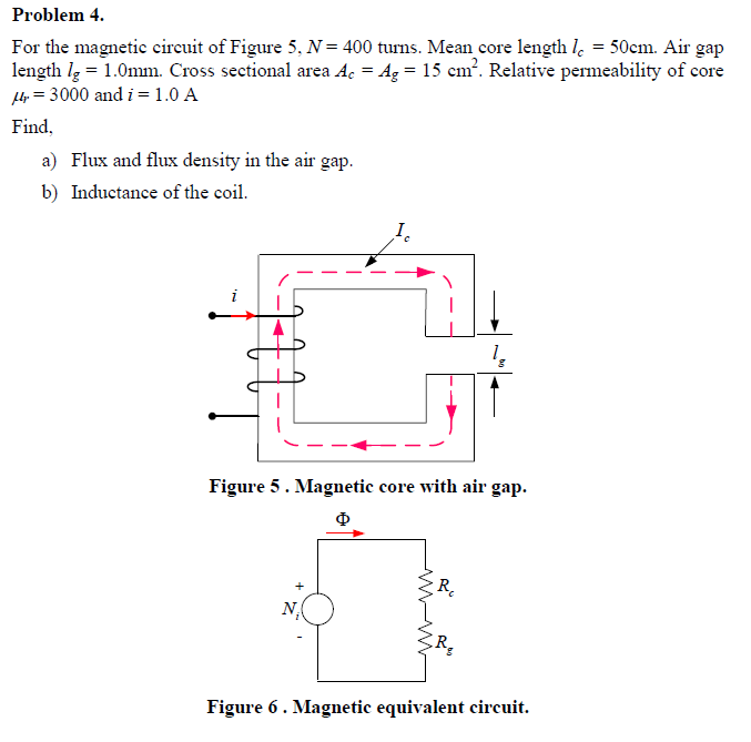 Solved Problem 4. For The Magnetic Circuit Of Figure 5、N= | Chegg.com