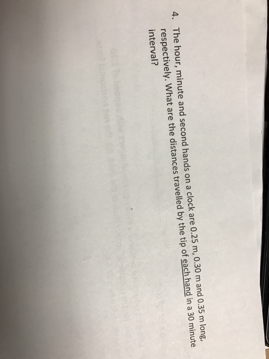Solved the hour, minute and second hands on a clock are 0.25 | Chegg.com