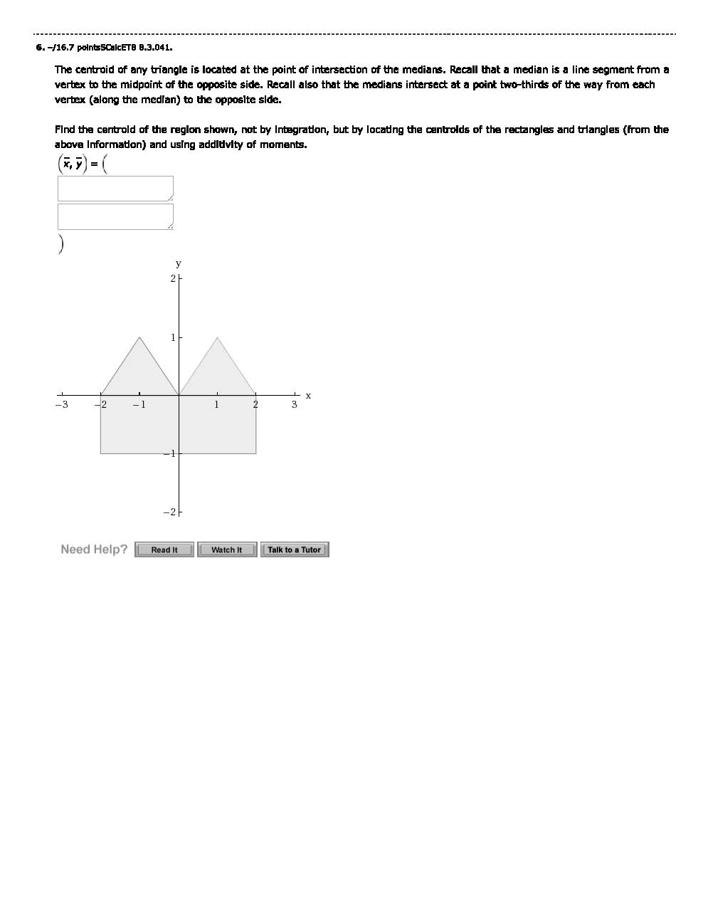 Solved Find the centroid of the region shown, not by | Chegg.com