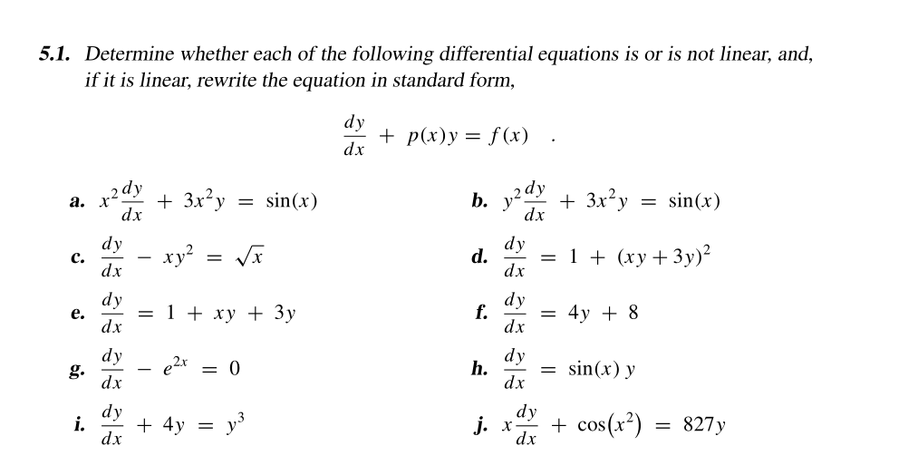 Solved Determine Whether Each Of The Following Differential | Chegg.com