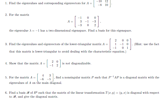 Solved Find the eigenvalues and corresponding eigenvectors | Chegg.com