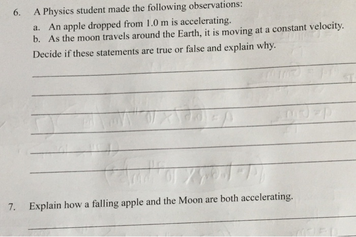 Solved A Physics student made the following observations: | Chegg.com