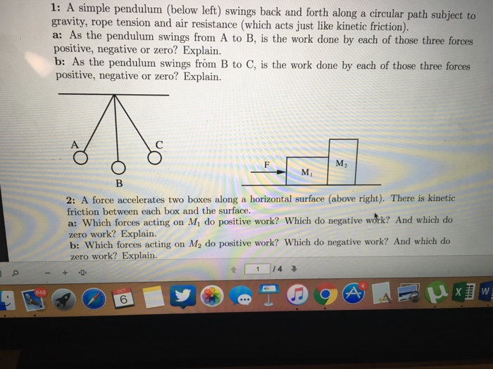 Solved A simple pendulum (below left) swings back and forth