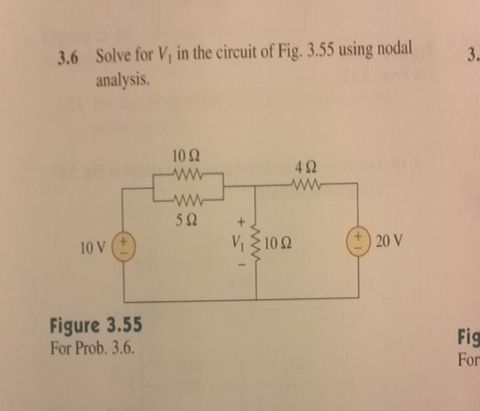 Solved Solve For V In The Circuit Of Fig 3 55 Using Nodal Chegg Solved Solve For V In The Circuit Of Fig 3 55 Using Nodal Chegg