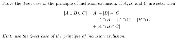 Solved Prove The 3-set Case Of The Principle Of | Chegg.com
