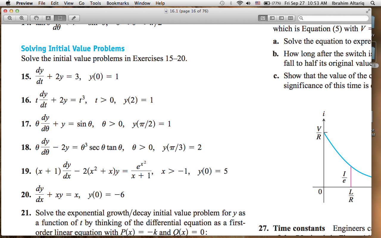 solve the initial value problem chegg