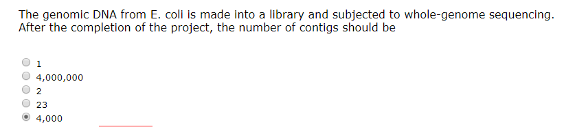Solved The genomic DNA from E. coli is made into a library | Chegg.com