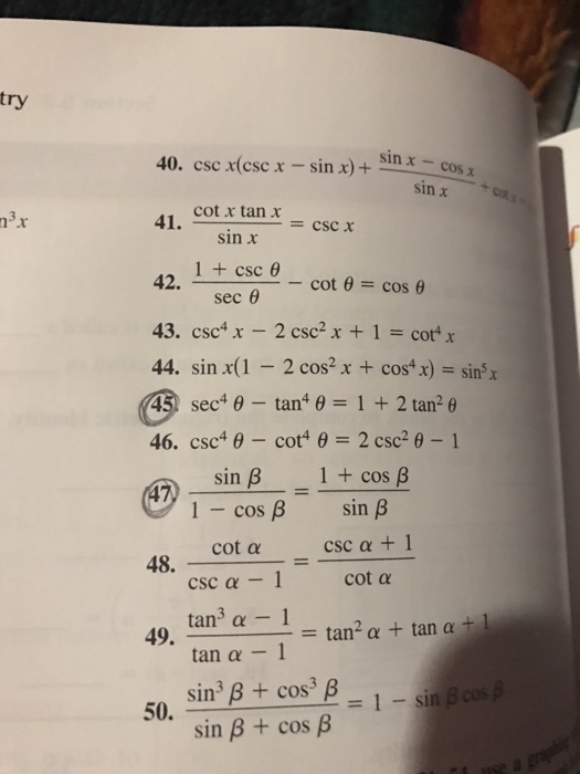Solved csc x(csc x sin x) + sin x cos x/sin x + cot x
