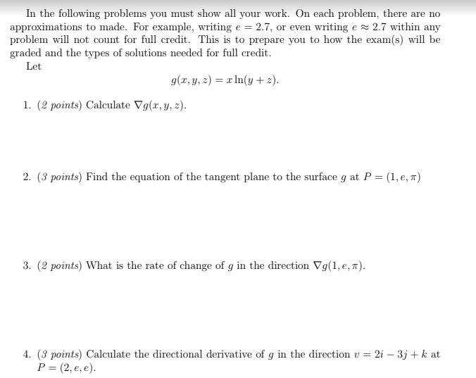 Solved In the following problems you must show all your | Chegg.com