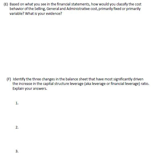 Solved Problem 1: Financial Statement Analysis (5 points Use | Chegg.com