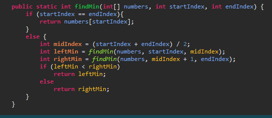 Solved public static int findin (int numbers int startIndex, | Chegg.com