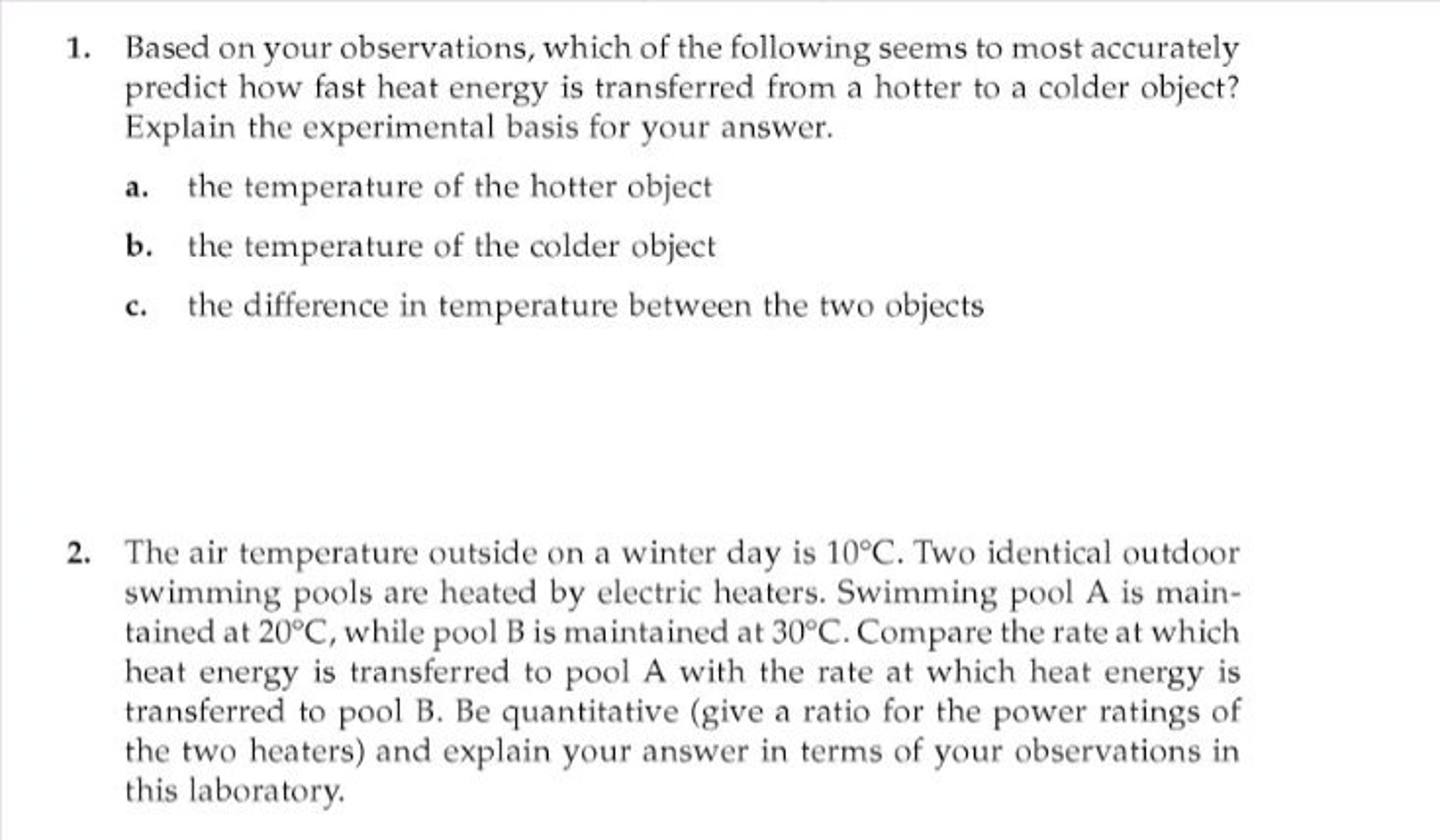 Solved Based On Your Observations, Which Of The Following | Chegg.com