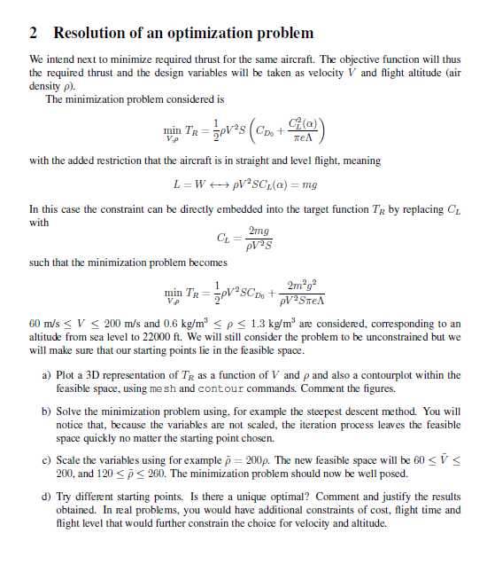 2 Resolution of an optimization problem We intend | Chegg.com