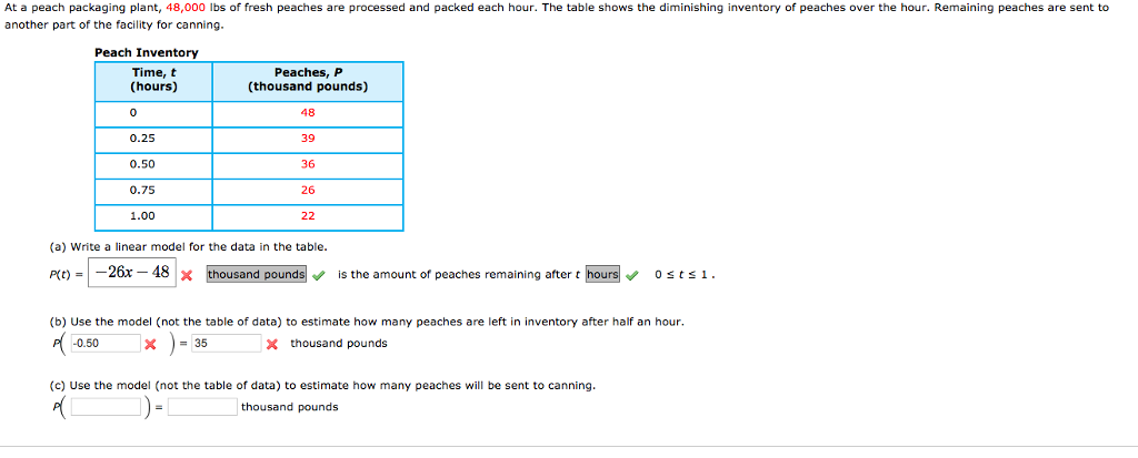 Solved At a peach packaging plant, 48,000 lbs of fresh | Chegg.com