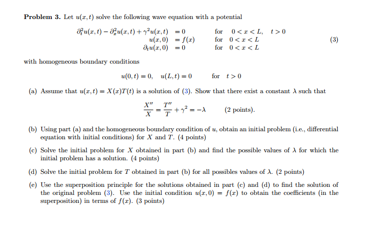Solved Let u(x, t) solve the following wave equation with a | Chegg.com