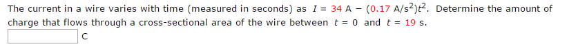 Solved The current in a wire varies with time (measured in | Chegg.com