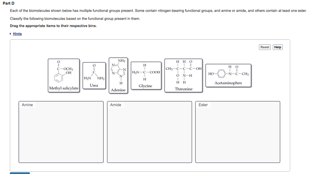 Solved Part D Each of the biomolecules shown below has