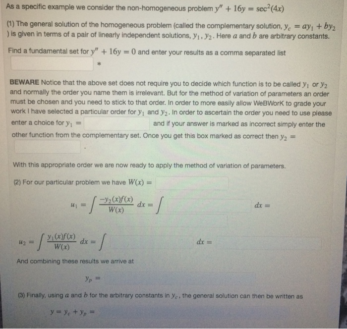 Solved As a specific example we consider the non-homogeneous | Chegg.com