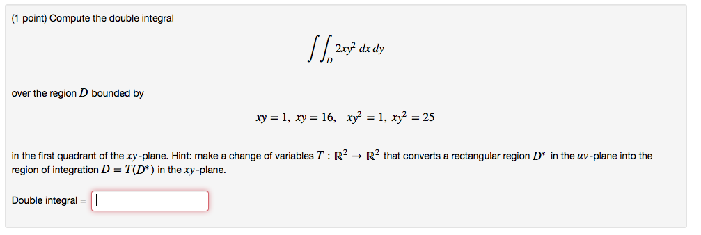 double integral of xy 2