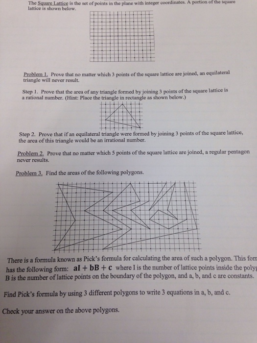 Solved The Square lattice is the set of points in the plane | Chegg.com
