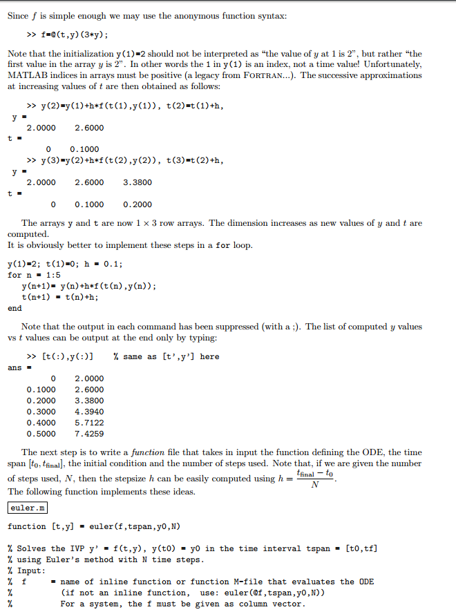 Please answer the exercises using MATLAB. I have | Chegg.com